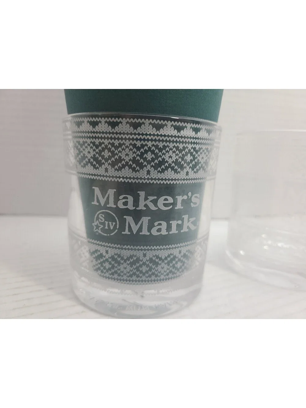 Makers Mark Set of 2 Limited Edition Holiday Sweater Bourbon Rocks Glasses